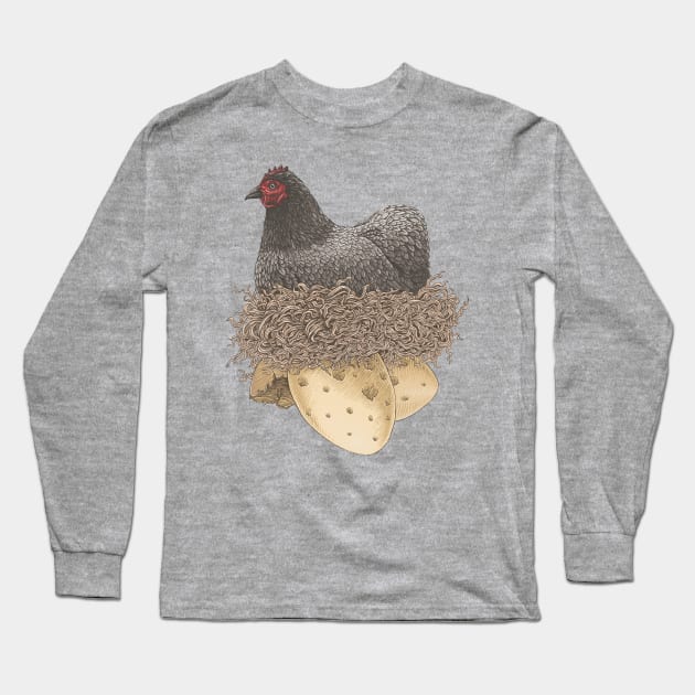 Chicken and Eggs Long Sleeve T-Shirt by Kelelowor